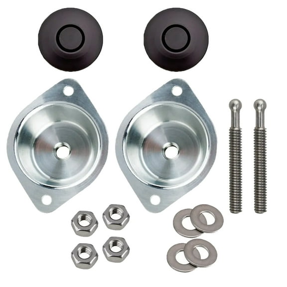 Mini Black Quick Latch Kit w/ Mounting Cup - 2 PK