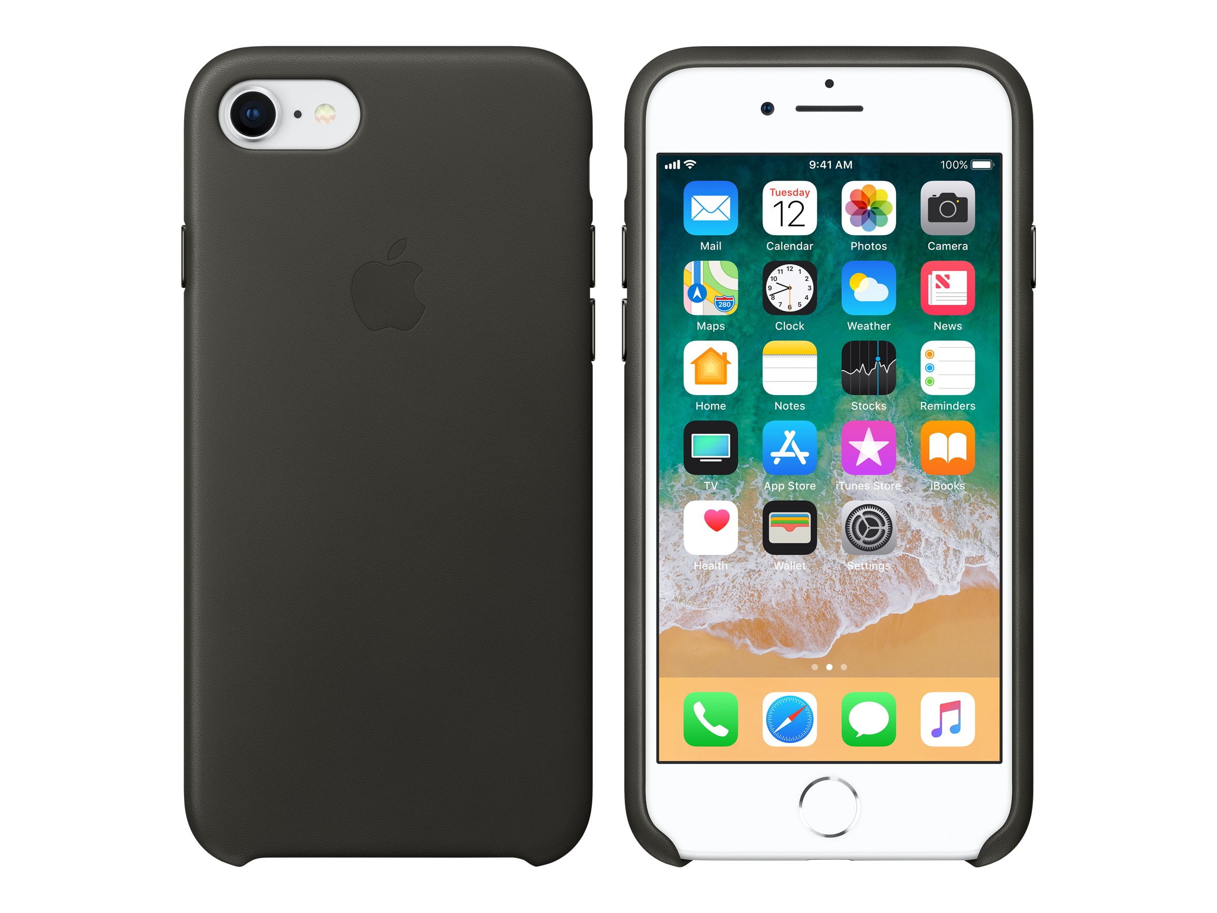 Apple Leather Case for iPhone SE (2020)/8/7 - Black - Walmart.com