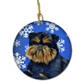 thumbnail image 1 of Brussels Griffon Winter Snowflake Holiday Ceramic Ornament, 1 of 1