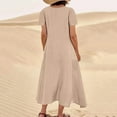 thumbnail image 5 of Awdenio Dresses for Women Women's Summer Solid Color Casual Sleeveless Round Neck Pocket Dress Beach Casual Maxi Sundress, 5 of 5