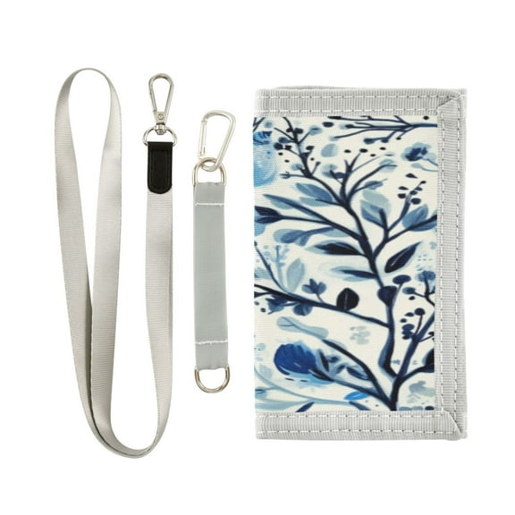 Cloth Purse Boys' Novelty Wallets Girls' Novelty Wallets Men's Wallets Women's Wallets Card Wallet Cash Wallet Student ID Bag Coin Wallet Blue Leaf Pattern