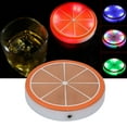 thumbnail image 4 of Barra de luz redonda ultrafina para karaoke, cócteles y cervezas: alfombrilla antideslizante para bebidas con LED y carga por USB en color naranja, 4 of 8