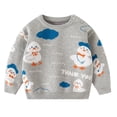 thumbnail image 1 of DGHM Ensemble Garçon 6t Vêtements Veste Garçon Pulls Enfants Tricot Col Rond Manches Longues Dégradé Vert, 1 of 2