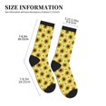 thumbnail image 2 of Crew Socks for Women Men, Cute bees sunflowers checkered  Moisture Running Athletic Football Striped Socks Cushion Tube Socks, 2 of 7