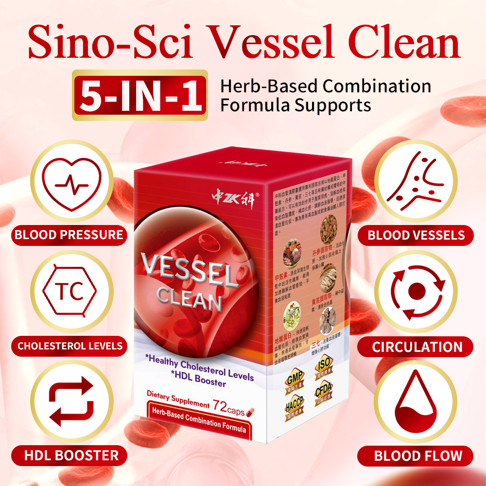 Sino-Sci Vessel Clean - Blood Pressure Support, Hypertension Supplement ...