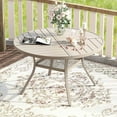 thumbnail image 4 of Vicllax 5-Pcs Round Outdoor Patio Dining Set Table and Chair Modern Style Metal, with Umbrella Hole, 4 of 10