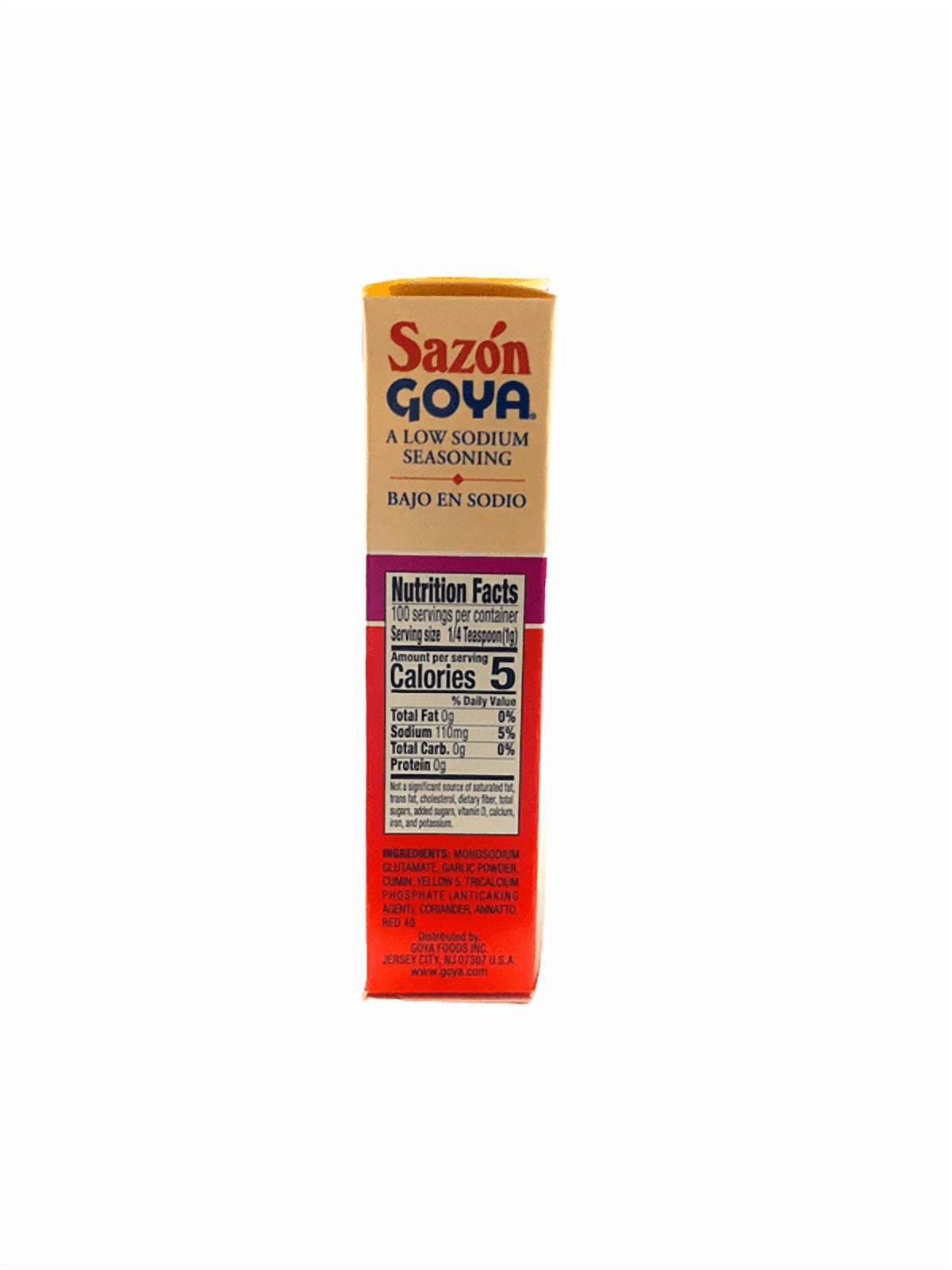 Goya Sazon with Coriander & Annatto, Low Sodium, 3.52 oz