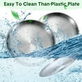 thumbnail image 4 of Eco-Friendly Dinner Dishes Stainless Steel Plates 2 Set Round Dinner Dishes Metal Plates Great for Picnic,Outdoor Camping Plate,Shatterproof, 4 of 6