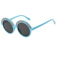 thumbnail image 3 of Lumistal Round Frame Sunglasses Retro Vintage Sun Glasses UV Protection Fashionable Lightweight Sun Glasses Photography Party Decoration Cute Sunglasses for Under 9 Years Old Blue One Size, 3 of 3