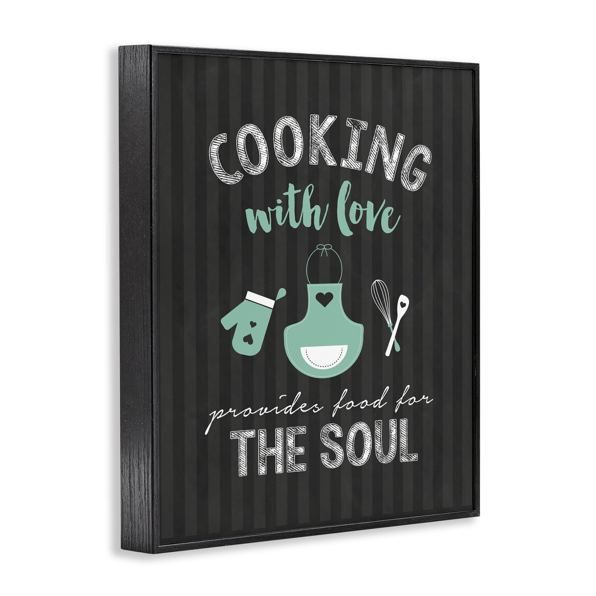Food For Soul Black & Green Black Framed Giclee Art, design by Lettered and Lined
