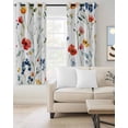 thumbnail image 2 of Rustic Pressed Floral Blackout Curtains, Light Blocking Print Window Curtains, Vintage Multicolor Leaves Floral Thermal Insulated Window Drapes for Living Room Kitchen Cafe 2 Panels, 55"W x 39"L, 2 of 9
