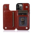 thumbnail image 5 of Compatible with iPhone 13 Wallet Case with Card Holder, PU Leather Kickstand Card Slots Case, Double Magnetic Clasp Durable Shockproof Cover 6.1 Inch(Brown), 5 of 5