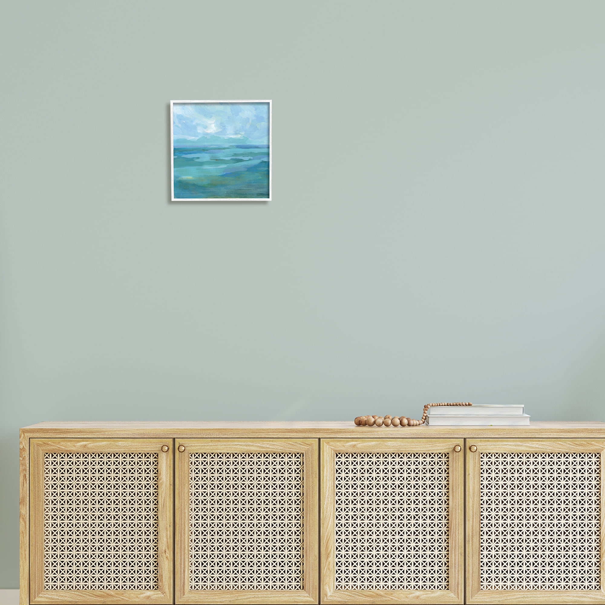 Stupell Abstract Sea Waves Landscape Landscape Painting White Framed Art Print Wall Art