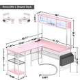 thumbnail image 4 of Aheaplus L Shaped Computer Desk with Shelves and Bag, Reversible Gaming Desk with LED Strip and Power Outlets, 4 of 7
