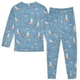 thumbnail image 2 of joogoo Cartoon Sharks on Surfboard 2 Piece Long Sleeve Tee and Pants Cotton Pajama Set 8Y, 2 of 7