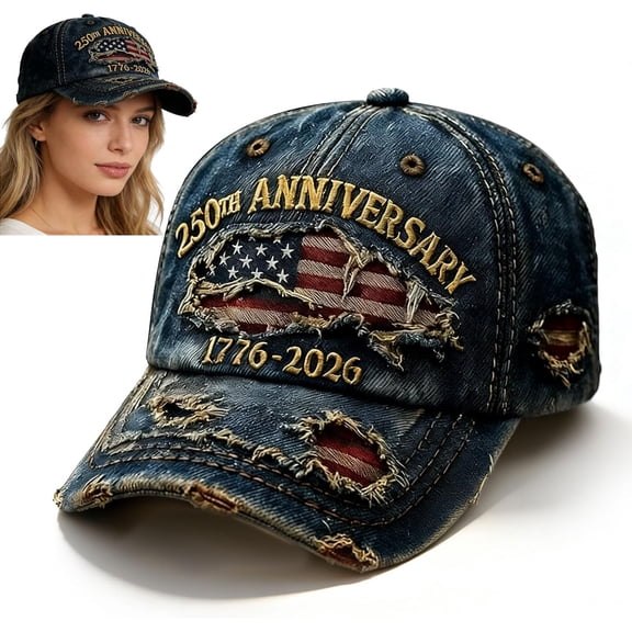 United States 250th Anniversary Hat – 1776-2026 Patriotic Baseball Cap with Embroidery