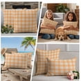 thumbnail image 5 of Orange White Check Outdoor Waterproof Pillow Covers, Farmhouse Fall Buffalo Plaid Decorative Rectangle Throw Pillowcase Sofa Cushion Sham for Patio/Couch/Chair, 20"x12" 2 Pack, 5 of 8