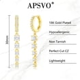 thumbnail image 4 of APSVO 18K Gold Plated Drop Earrings for Women CZ Lightweight Hypoallergenic Post Dangle Earrings Prom Wedding Birthday Graduation Jewelry Gifts Teen Mom Bride Bridesmaid Girlfriend Wife, 4 of 7