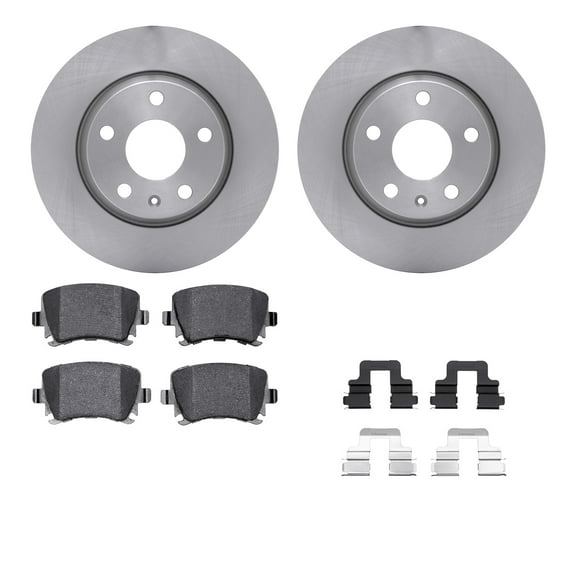 Dynamic Friction Company Rear Brake Rotors with 5000 Advanced Brake Pads includes Hardware 6512-73329