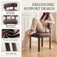 thumbnail image 3 of AFO Upholstered Dining Chair Set of 2, Faux Leather Seat with Solid Wood Legs Ergonomic Curved Back Kitchen Modern Chairs for Dining Room Living Room Cafe Espresso Brown, 3 of 8