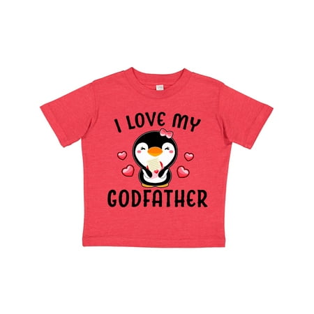 

Inktastic I Love My Godfather with Cute Penguin and Hearts Gift Toddler Toddler Girl T-Shirt