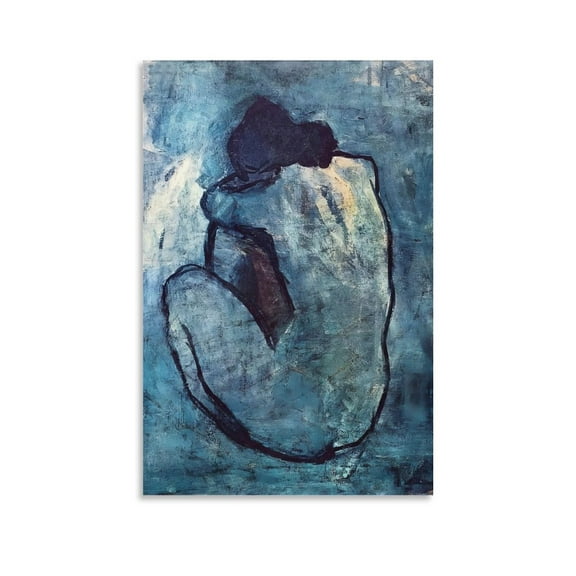 Spanish Cubist Painter Pablo Picasso Blue Nude Poster Artworks Picture Print Poster Wall Art Painting Canvas Gift Decor Home Posters Decorative 12x18inch(30x45cm)