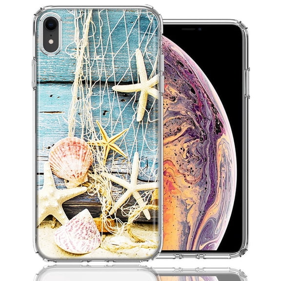 MUNDAZE For Apple iPhone XR Starfish Net Design Double Layer Phone Case Cover