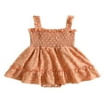 thumbnail image 1 of POINTERTECK Été Bébé Filles Sans Manches Combinaison Casual Suisse Point Froncé Spaghetti Sangle Robe Romper pour Tout-Petit Nouveau-Né, 1 of 8