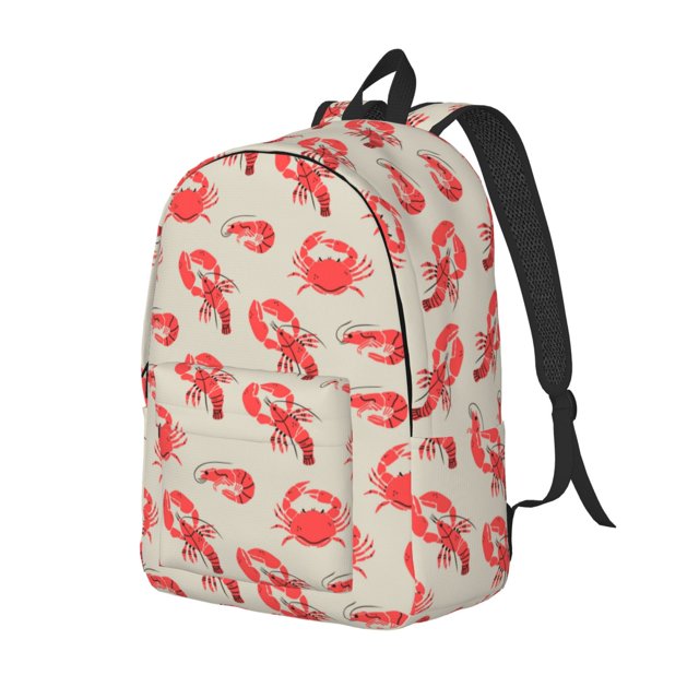 Fotbe Crab Lobster 1 Mochila de Lona con Estampado, Mochila Duradera, Mochila Versátil de Alta Calidad, Mochila Compacta Vintage-Small