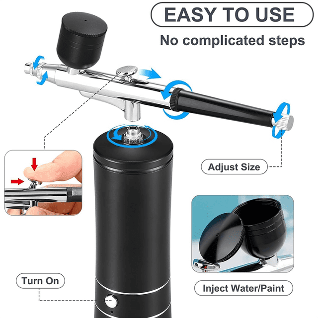 New Airbrush KIT Cordless Rechargeable Compressor Airbrush Set, Automatically Handles Model Painting, Nails, Makeup