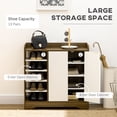 thumbnail image 4 of HOMCOM Shoe Cabinet Shoe Storage Organizer with Five Open Shelves Brown, 4 of 10