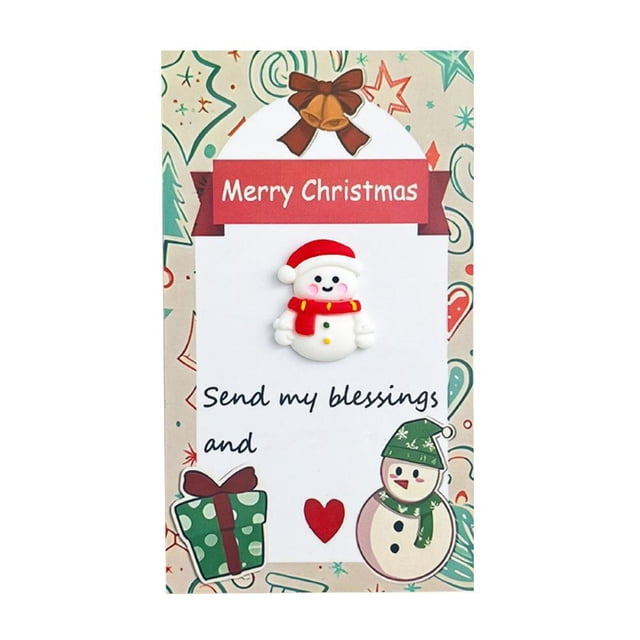 EZLIFE Pequeños obsequios navideños de bolsillo para abrazar, lindos abrazos de bolsillo de Papá Noel con tarjetas de felicitación, palabras de aliento con tarjeta de felicitación de Papá Noel R0G5