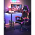thumbnail image 3 of Bigzzia Gaming Chair with LED Lights,Ergonomic Office Computer Chair with Headrest Support, PU Leather, Height Adjustable, 360° Swivel, Suitable for Adults and Kids, Red, 3 of 8