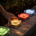 thumbnail image 4 of Outdoor Ice Brick Light for Garden Patio Walkway Decor, Waterproof Solar Powered Cube Lamp with Realistic Frosted Glass Effect, Auto On/Off LED Pathway Lighting for Lawn, Yard & Driveway, 4 of 5