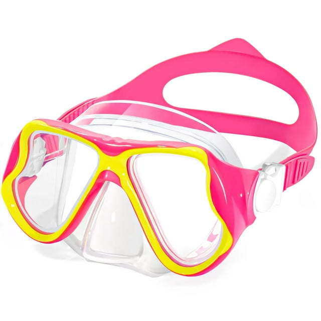 Gafas de natación Freela Kids con funda nasal para niños de 3 a 14 años, color rojo