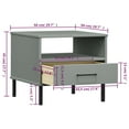 thumbnail image 4 of vidaXL Table de Chevet avec Pieds en Métal Gris Bois Massif Pin OSLO, 4 of 5