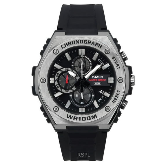 Casio Standard Analog Chronograph Resin Strap Black Dial Quartz MWA-300H-1AV 100M Men's Watch