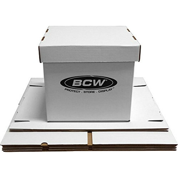 BCW 33 RPM Vinyl Storage Box with Lid, Holds up to 65 LP's or Laser Discs, White (1Pack