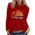 thumbnail image 2 of EQWLJWE Chemises à Manches Longues pour Femmes Lot Mode T-Shirt Décontracté à Manches Longues Imprimé de Printemps pour Femmes Col Rond Hauts Vêtements d'Automne pour Femmes, 2 of 6