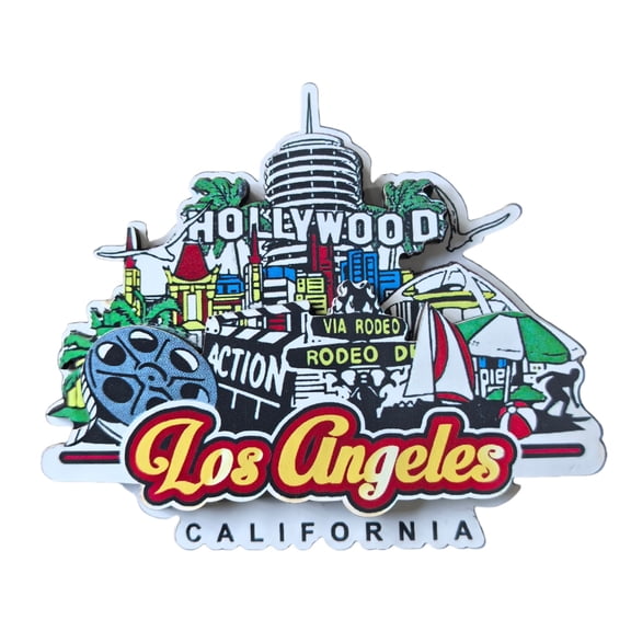 Los Angeles USA 3D Fridge Magnet Souvenir Gift,Resin Handmade Los Angeles Refrigerator Magnet Home Decoration Collection