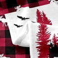 thumbnail image 3 of Farmhouse Flannel Blanket Queen 90x90 inch,Rustic Deer Antler Black Bear Fleece Blanket,Woodland Wildlife Moose Throw Blanket,Checkered Buffalo Plaid Patchwork Bed Blanket All Season,Red Grey, 3 of 4
