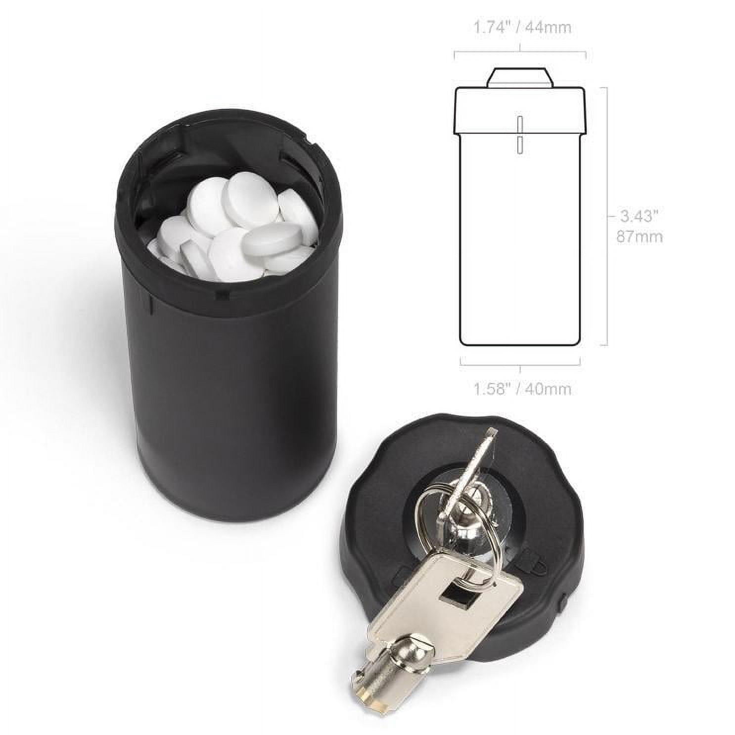 Ezy Dose Nylon Locking Pill Organizer, Black Travel Container (Small)