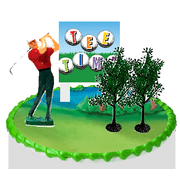 Angle View: Golfer Tee Time Cake Decoration Topper