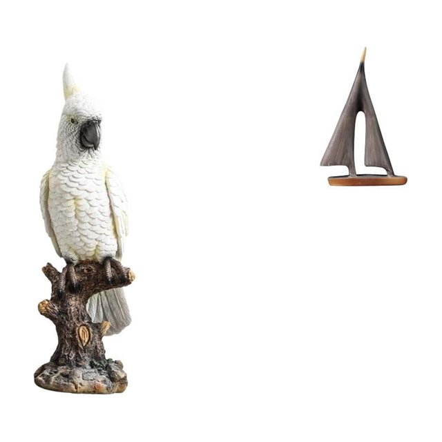 Escultura de loro navegando, figura de animal de resina, centro de mesa decorativo para escritorio, mesa, chimenea, armario y modelo de , adorno