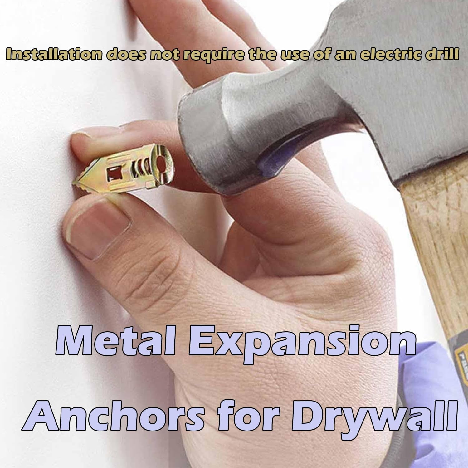 Metal Expansion Anchors for Drywall – 100pcs Self-Drilling Anchors & Screws Kit for Gypsum Boards, Zinc-Plated Steel, No Pre-Drilling Required, Easy Installation (200pcs)