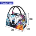 thumbnail image 3 of Vsdgher Cool Colorful Wolf Print Insulated Reusable Bags with Sturdy Zipper and Handles, Foldable Totes for Hot or Cold Food Bring or Delivery, 3 of 8