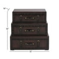 thumbnail image 4 of DecMode Brown Traditional Wood Stacked Storage Trunk Chest, 32"W x 32"H, 4 of 14