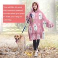 thumbnail image 4 of Wearable Oversized Blanket,Pastel Halloween Ghost Pattern Wearable Blanket Hoodie for Adults,Cozy Hooded Blankets with Super Pockets,Super Warm Fuzzy Pullover for Women & Men, 4 of 6
