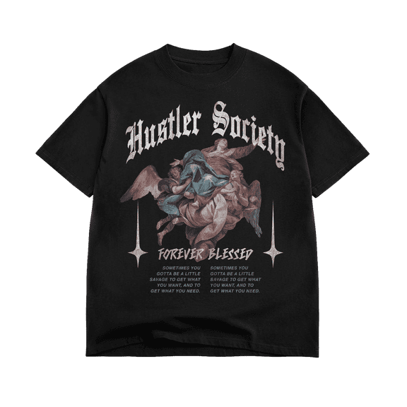 Vintage Graphic T-shirt Hustler Society Art, Cotton, Size S-2XL