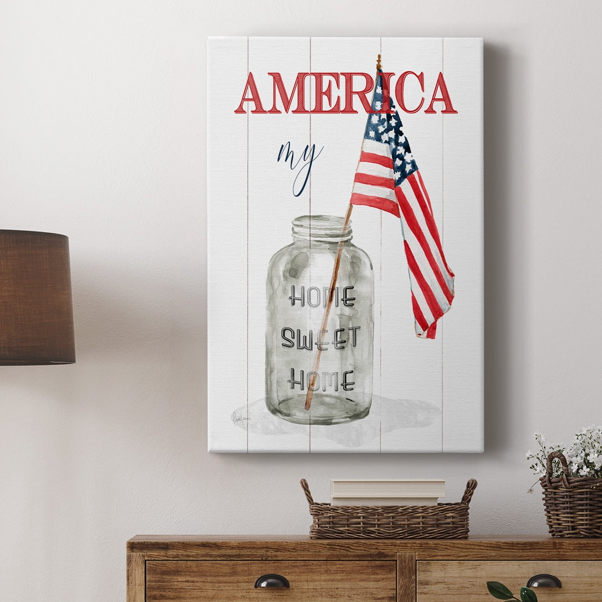 America My Home Sweet Home Premium Gallery Wrapped Canvas - Ready to Hang